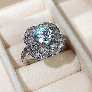 Stunning Cubic Zirconia Silver Multi Stone Ring